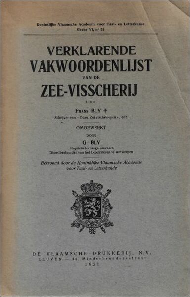 Verklarende vakwoordenlijst van de zee-visscherij