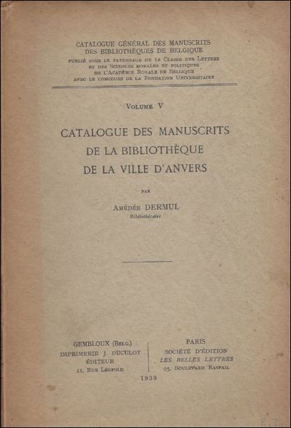 CATALOGUE DES MANUSCRITS DE LA BIBLIOTHEQUE DE LA VILLE D' …