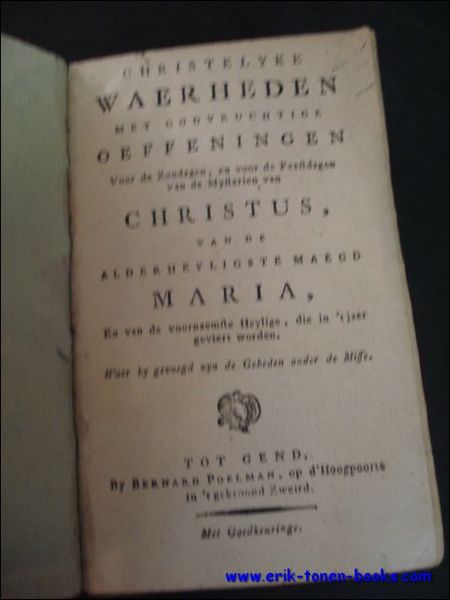 CHRISTELYKE WAERHEDEN MET GODVRUCHTIGE OEFENINGEN.