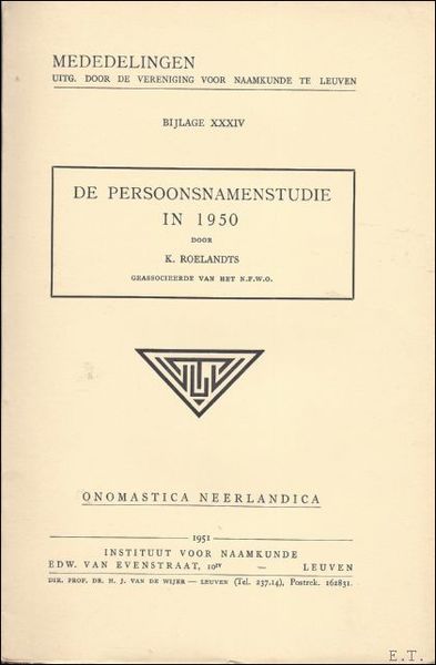 DE PERSOONSNAMENSTUDIE IN 1950.
