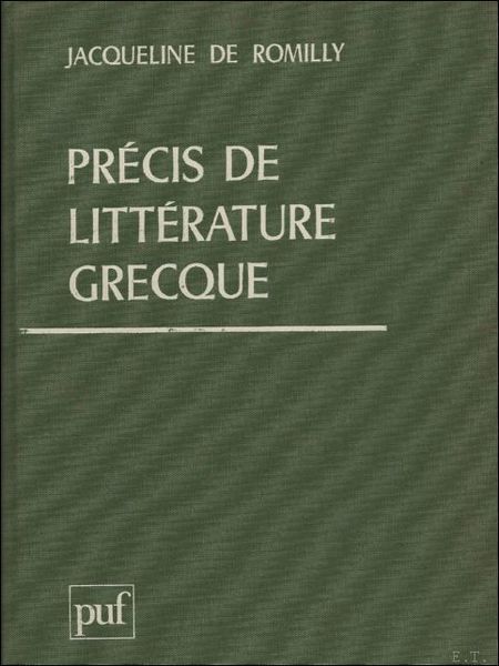 PRECIS DE LITTERATURE GRECQUE.
