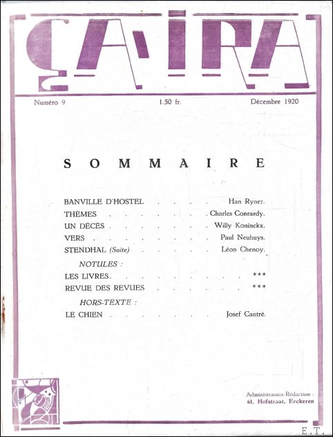 A IRA. Revue mensuelle d'art et de critique. N 9, …