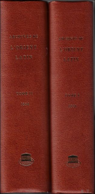 Archives de l'Orient latin,