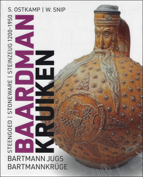 Baardmankruiken. Stoneware Steinzeug 1200-1950 (Bartmann Bellarmine juges, decorated stoneware bearded …