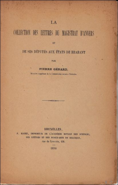 collection des lettres du magistrat d'Anvers et de ses d …