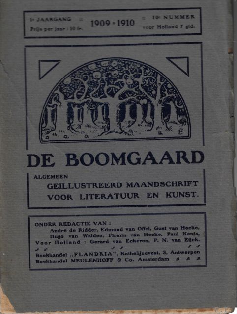 DE BOOMGAARD. 1909-1910 nummer 10- 1 ste jaargang n 10.