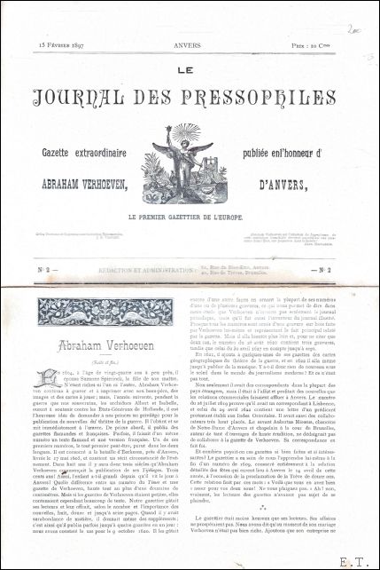 Journal des Pressophiles, Gazette extraordinaire publi e en l'honneur d'Abraham …