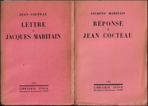 Lettre Jacques Maritain - R ponse Jean Cocteau. (89/100)