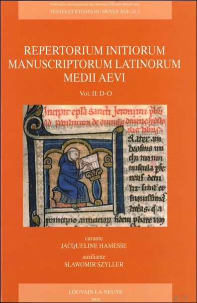 Repertorium initiorum manuscriptorum latinorum medii aevi, Vol. II: D-O