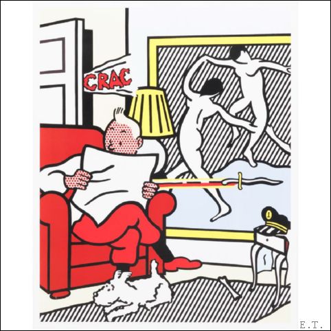 ROY LICHTENSTEIN (1923-1997) POSTER Tintin Reading, 1993.