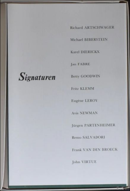 Signaturen, Museum van Hedendaagse Kunst, Gent, 26.3-12.6.1988: catalogus 3 vols. …
