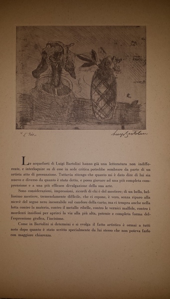 Luigi Bartolini; testo per la pittura: Nino Bertocchi; per l'acquaforte: …