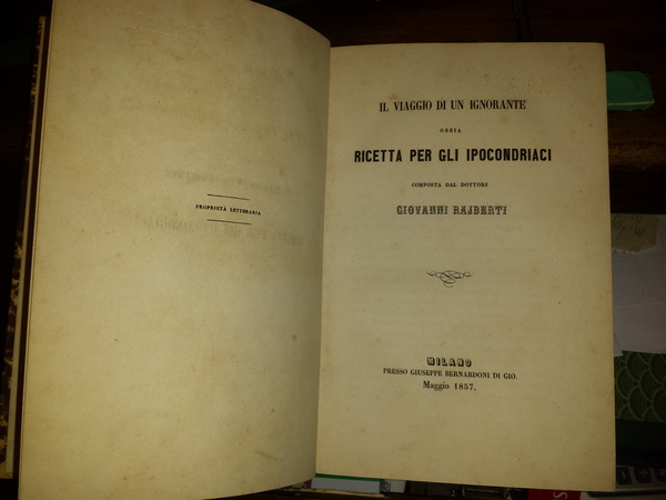 Il viaggio di un ignorante, ossia Ricetta per gli ipocondriaci …