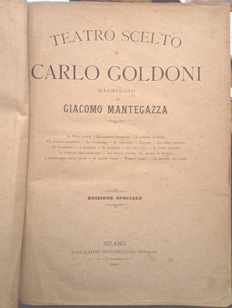 Teatro scelto di Carlo Goldoni illustrato da Giacomo Mantegazza