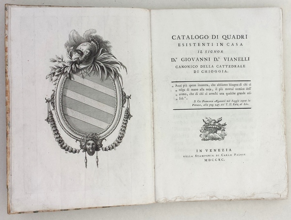 Catalogo di quadri esistenti in casa il signor D.n Giovanni …