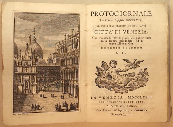 Protogiornale per l'anno Bissestile MDCCLXXII ad uso della serenissima dominante …