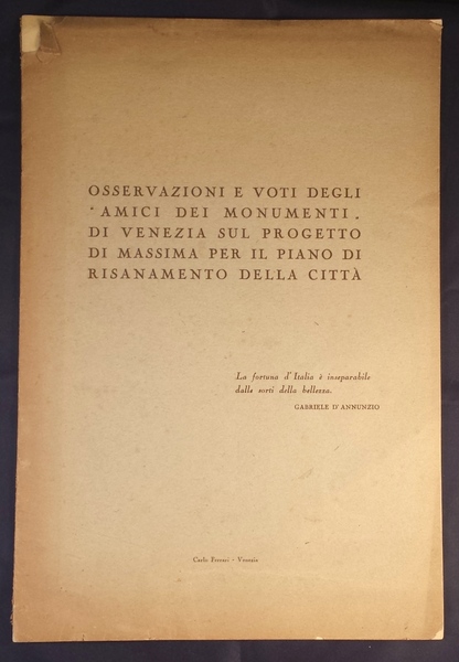 Osservazioni e voti degli amici dei monumenti di Venezia sul …