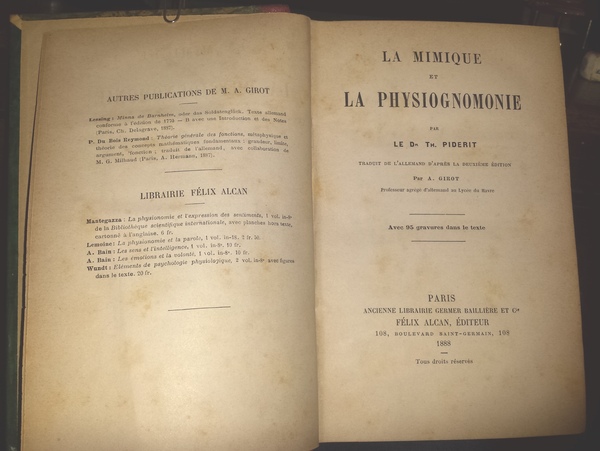 La mimique et la physiognomonie par le Dr. Th. Piderit; …