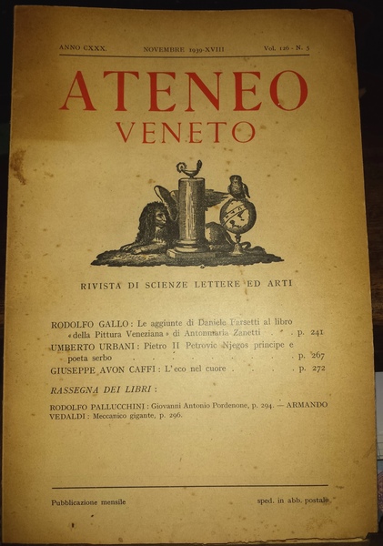 Ateneo Veneto. Rivista di Scienze lettere ed arti