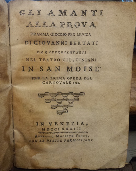 Gli amanti alla prova dramma giocoso per musica di Giovanni …