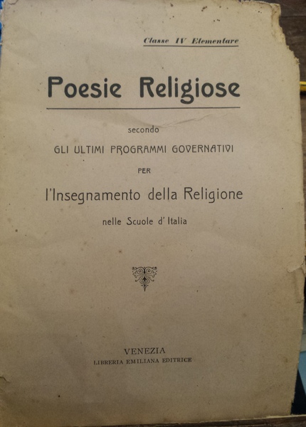 Poesie religiose: secondo gli ultimi programmi governativi per l'insegnamento della …