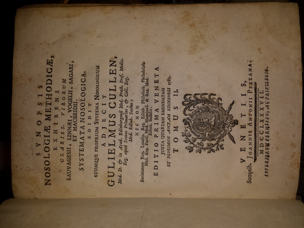 Synopsis nosologiae methodicae, exhibens clariss. virorum Sauvagesii, Linnaei, Vogelii, Sagari, …