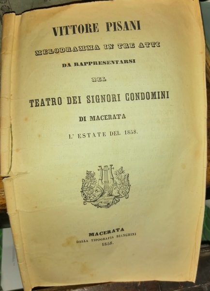 Vittore Pisani. Melodramma in tre atti da rappresentarsi nel Teatro …