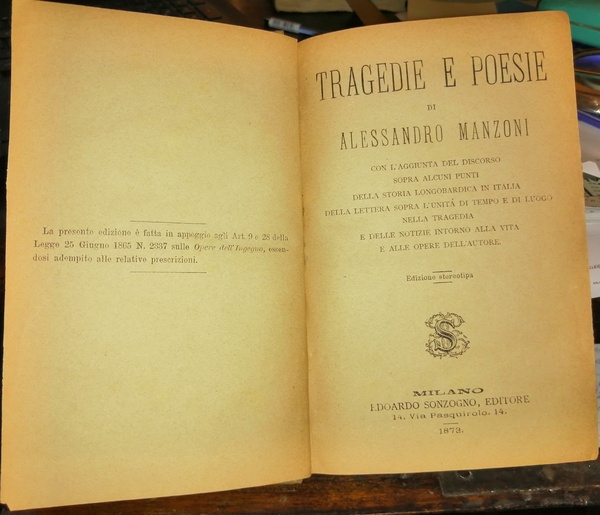 Tragedie e poesie di Alessandro Manzoni con l'aggiunta sopra alcuni …