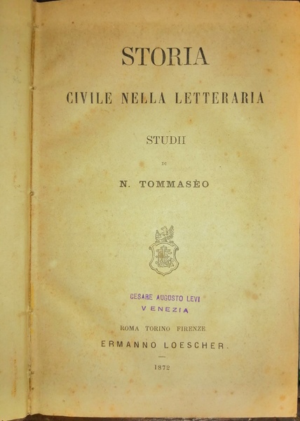 Storia civile nella letteraria. Studii