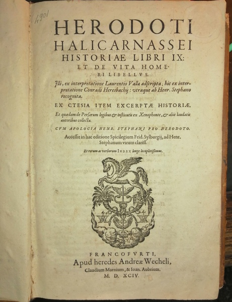 Herodoti Halicarnassei Historiae libri IX: et de vita homeri libellus. …