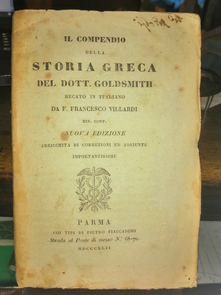 Il Compendio della Storia Greca del dott. Goldsmith recato in …