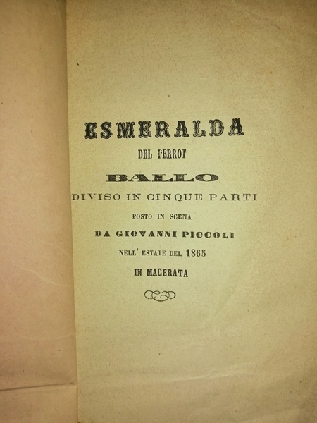 Esmeralda del Perrot. Ballo diviso in cinque