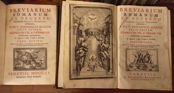 Breviarium romanum ex decreto sacrosancti Concilii Tridentini restitutum, Pii V …