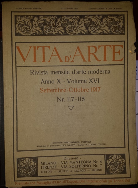 Vita d'arte: rivista mensile d'arte moderna. Anno X. Volume XVI. …