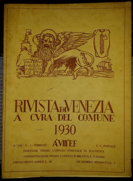 Rivista di Venezia a cura del Comune. Febbraio 1930