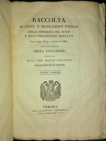 Raccolta di leggi, e regolamenti normali della direzione del censo …