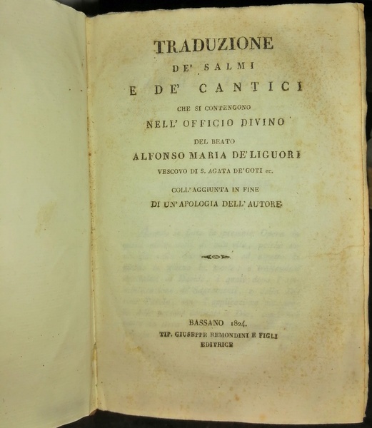 Traduzione de' salmi e de' cantici che si contengono nell'Officio …