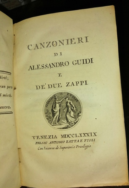 Canzonieri di Alessandro Guidi e De' due Zappi