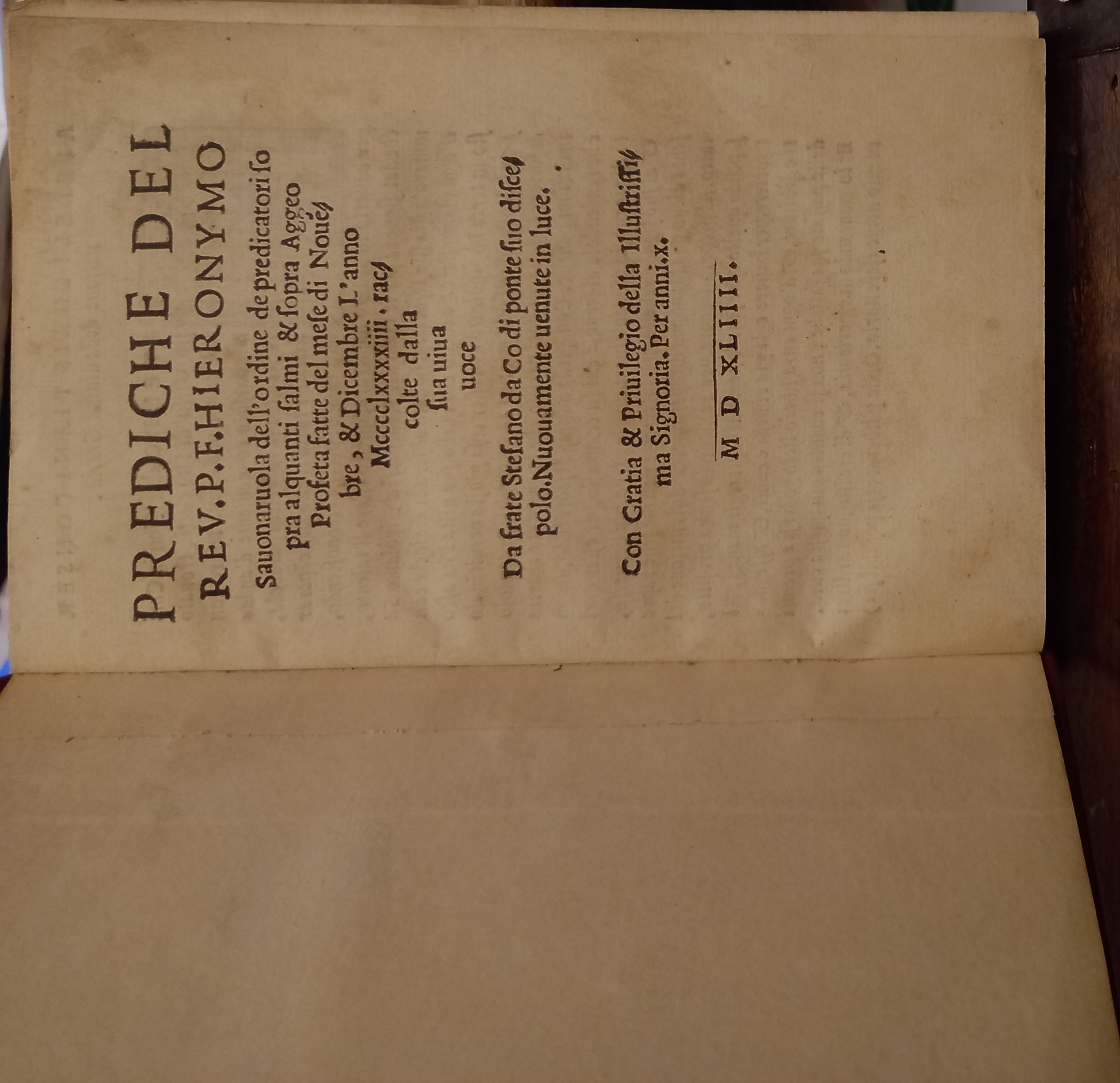 Prediche del rev. p.f. Hieronymo Savonaruola dell'ordine de predicatori