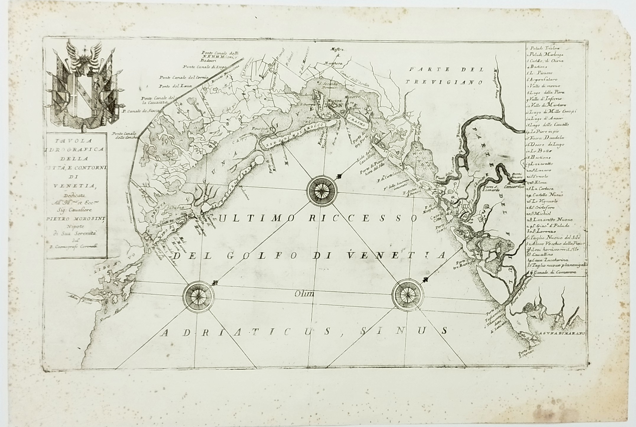 Tavola Idrografica della Città, e contorni di Venetia