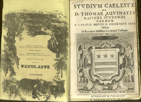 STUDIUM CAELESTE DE D.THOMAE AQUINATIS RATIONE STUDENDI. Carmen dictum in …