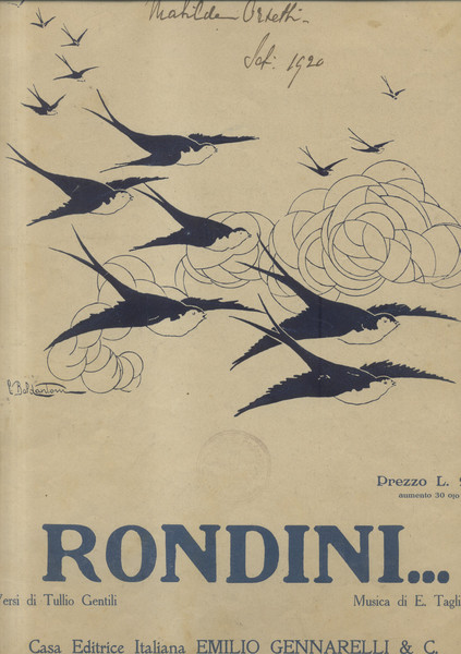 RONDINI. Riduzione per Canto con accompagnamento di Pianoforte. Versi di …