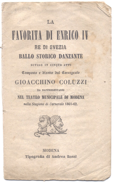 LA FAVORITA DI ENRICO IV, RE DI SVEZIA. Ballo storico …