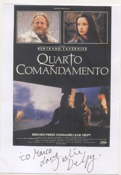 Fototipia con locandina del film "Quarto Comandamento" con firma autografa …