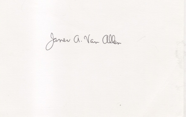 Biglietto con firma autografa del fisico statunitense James Alfred Van …