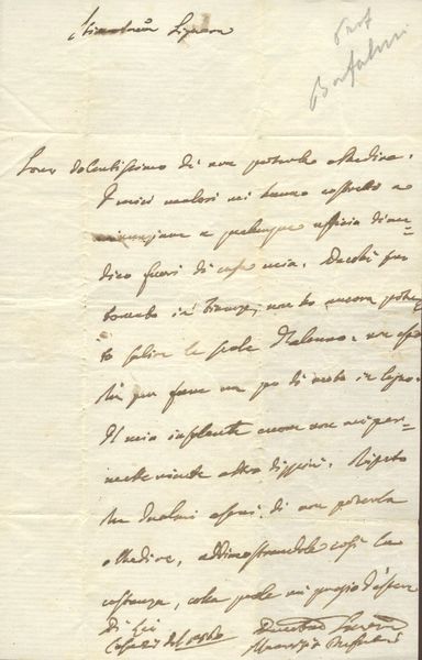 Lettera autografa firmata del famoso medico Maurizio Bufalini (Cesena, 1787–1875), …