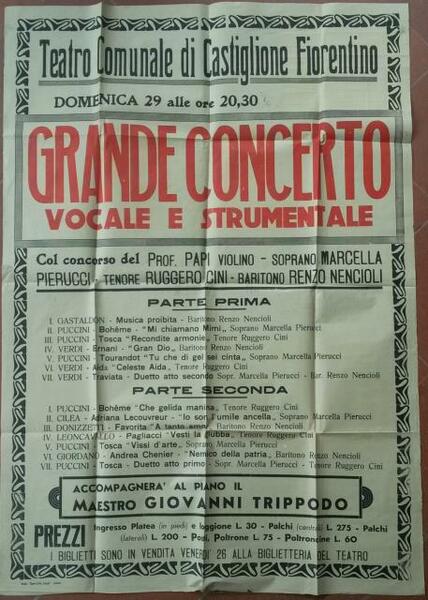 GRANDE CONCERTO VOCALE E STRUMENTALE AL TEATRO COMUNALE DI CASTIGLIONE …