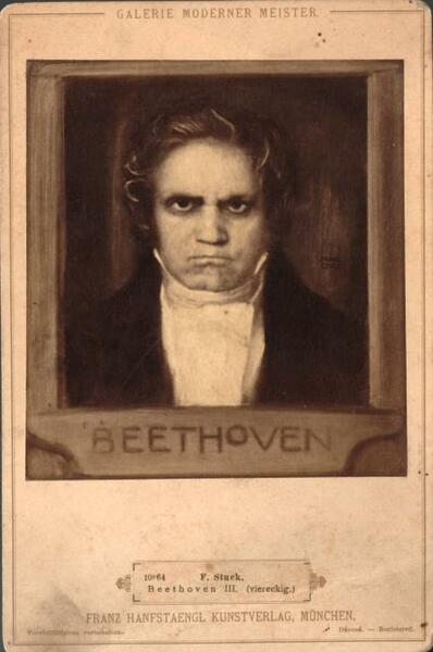 Fototipia raffigurante il musicista tedesco Ludwig van Beethoven, da un …