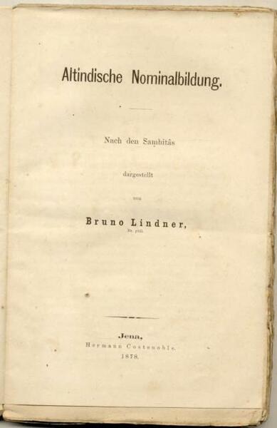 ALTINDISCHE NOMINALBILDUNG. Nasch den Samhitȃs.