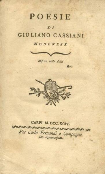 POESIE DI GIULIANO CASSIANI MODENESE.